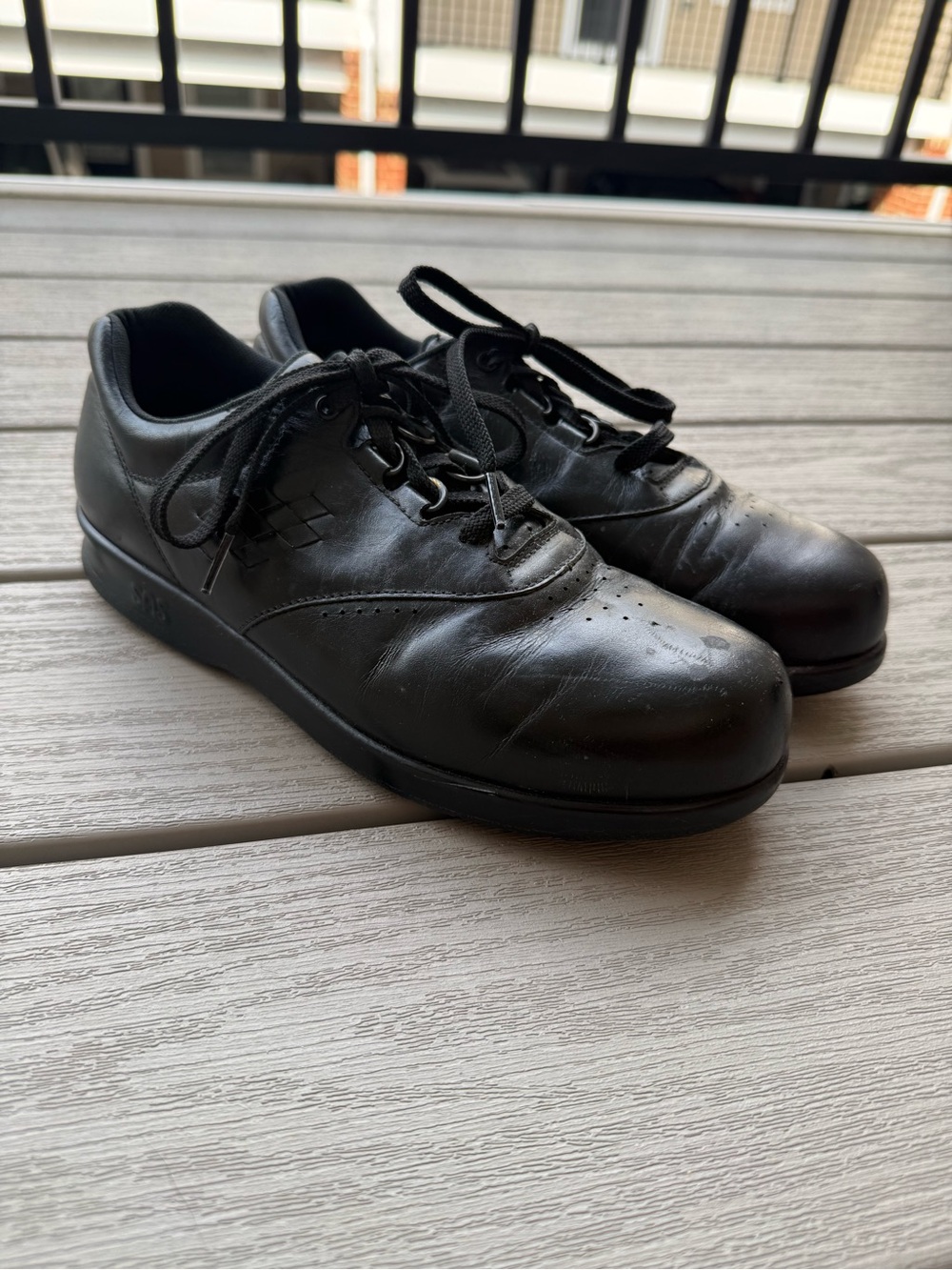 SAS Free Time Black Leather Comfort Walking Shoes Men’s Approx. Size 8.5-9
